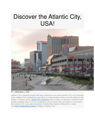 Discover the Atlantic City, USA!