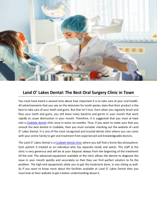 Land O’ Lakes Dental: The Best Oral Surgery Clinic in Town