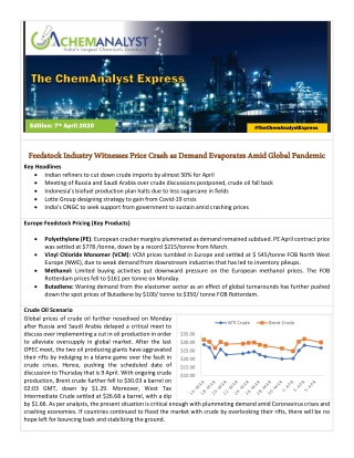 Feedstock Industry Witnesses Price Crash as Demand Evaporates Amid Global Pandemic