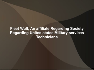 Fleet Wulf, An affiliate Regarding Society Regarding United