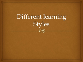 Different Learning Styles