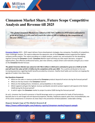 Cinnamon Market Share, Future Scope Competitive Analysis and Revenue till 2025