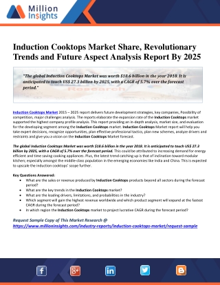 Induction Cooktops Market Share, Revolutionary Trends and Future Aspect Analysis Report By 2025