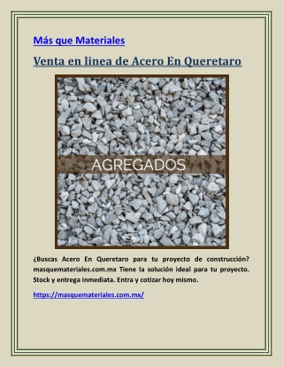 Venta en linea de Acero En Queretaro