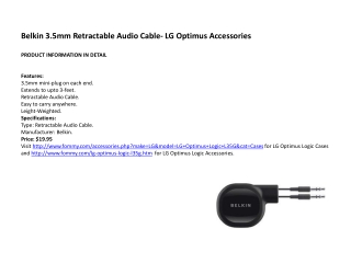 Belkin 3.5mm Retractable Audio Cable- LG Optimus Accessories