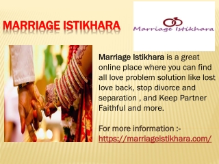 Istikhara Dua For Marriage