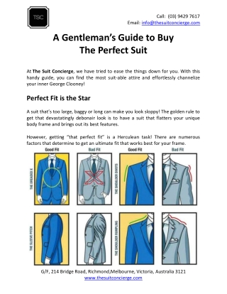 A Gentleman’s Guide to Buy The Perfect Suit