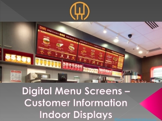 Digital Menu Screens– Customer Information Indoor Displays