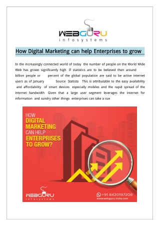 How Digital Marketing can help Enterprises to grow?