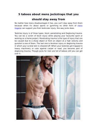 5 taboos about mens jockstraps that you should stay away from