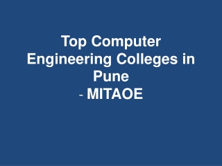 Top Computer Engineering Colleges in Pune- MITAOE