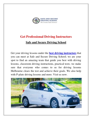 Hire Best Driving Instructors - Safe and Secure Driving School