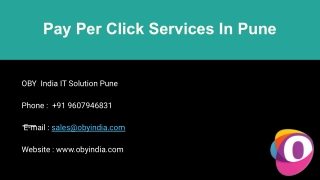 PPC Management Services In Pune - OBY India IT Solution |
