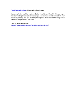Top Wedding Brochure - Wedding Brochure Design