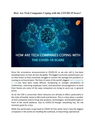 How Are Tech Companies Coping with the COVID-19 Scare?