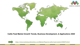 Cattle Feed Market Growth Trends, Business Development, and Applications, 2020
