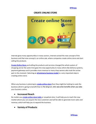 create online store