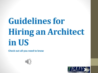 Guidelines for Hiring an architect in US | BIM Staffing and training services in  MD, DC, VA, Baltimore, USA | Tejjy Inc