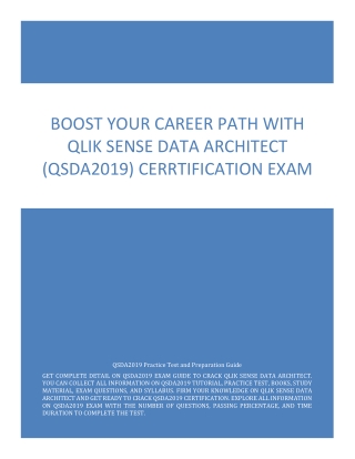 Boost Your Career path with Qlik Sense Data Architect (QSDA2019) Cerrtification Exam