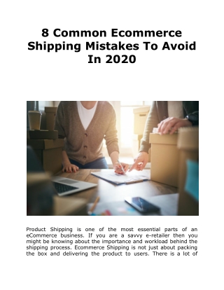 8 Common Ecommerce Shipping Mistakes To Avoid In 2020