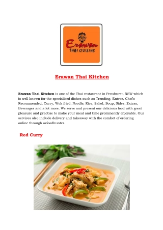 5% Off - Erawan Thai Kitchen - Thai restaurant penshurst, NSW