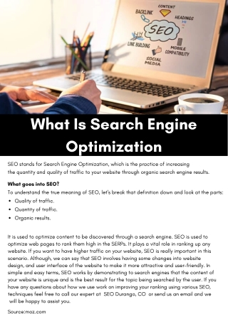 What Is Search Engine Optimization