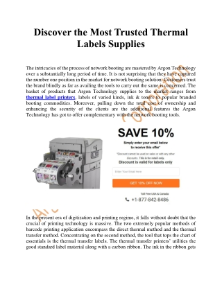 Discover the Most Trusted Thermal Labels Supplies