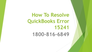 Quickbooks error 15241 quickbooks update