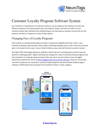 Customer Loyalty Program Software System