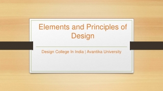 Elements and Principles of Design - Avantika University