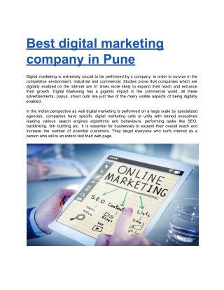 Best digital marketing company in Pune