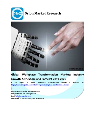 Global Workplace Transformation Market Size, Share, Segmentation and Forecast 2019-2025