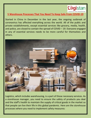 5 Warehouse Processes That You Need To Keep Safe From COVID-19