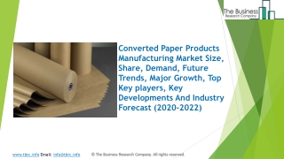 Global Converted Paper Products Manufacturing Market Growth And Trends In 2020