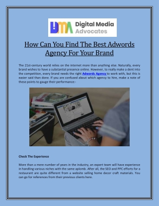 How Can You Find The Best Adwords Agency For Your Brand