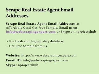 Scrape Real Estate Agent Email Addresses