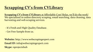 Scrapping CV's from CVLibrary