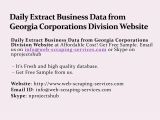 Daily Extract Business Data from Georgia Corporations Division Website