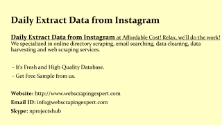 Daily Extract Data from Instagram