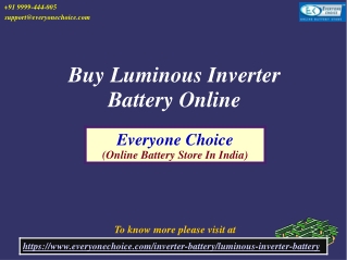 Buy Luminous Inverter Battery Online