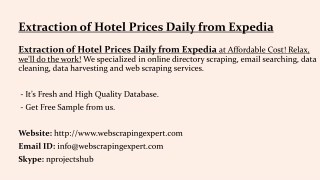 Extraction of Hotel Prices Daily from Expedia