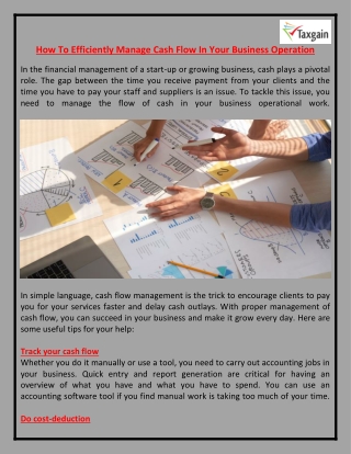 How To Efficiently Manage Cash Flow In Your Business Operation