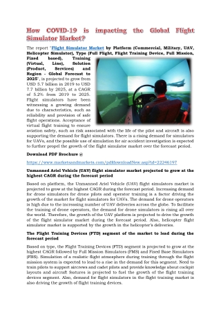 How COVID-19 is impacting the Global Flight Simulator Market?