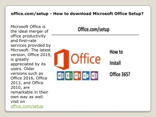 Office Setup - Downloading, installation, and activation process