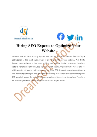 Hiring SEO Experts to Optimize Your Website