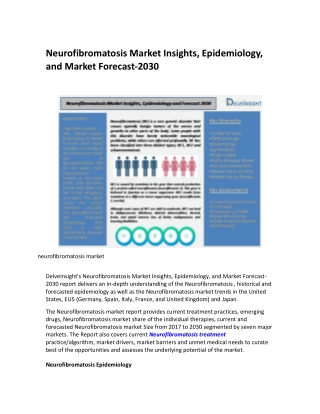 Neurofibromatosis Market Insights, Epidemiology, and Market Forecast-2030
