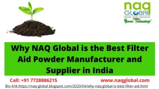 Why NAQ Global is the best Filter Aid Powder Manufacturer And Supplier in India.