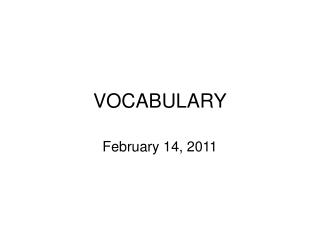 VOCABULARY