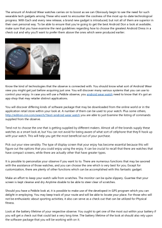 How to Solve Issues With android wear watch