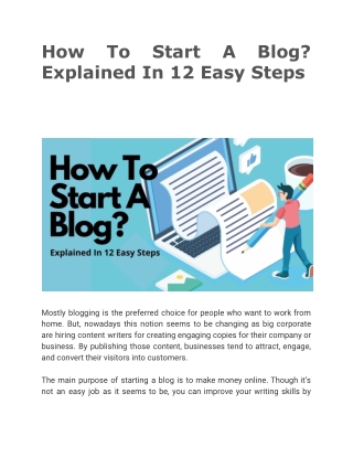 How To Start A Blog? Explained In 12 Easy Steps